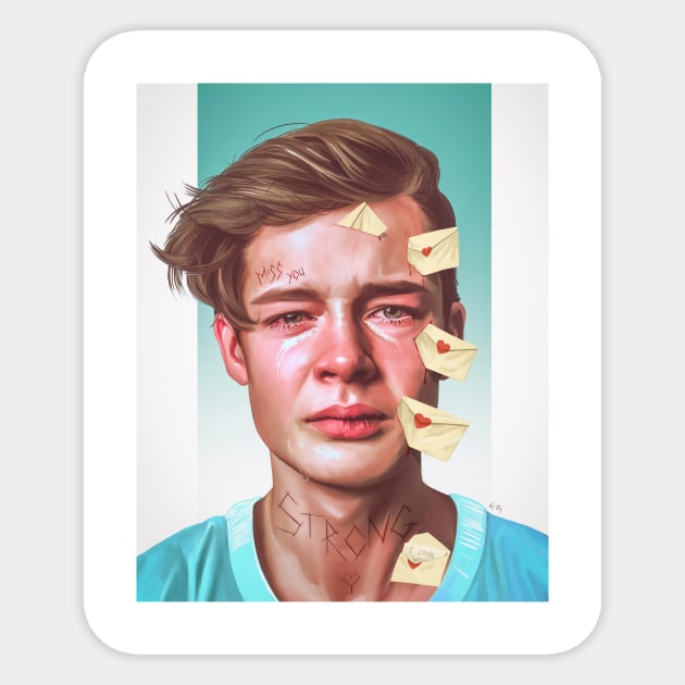 Crying boy Sticker by ElenaM